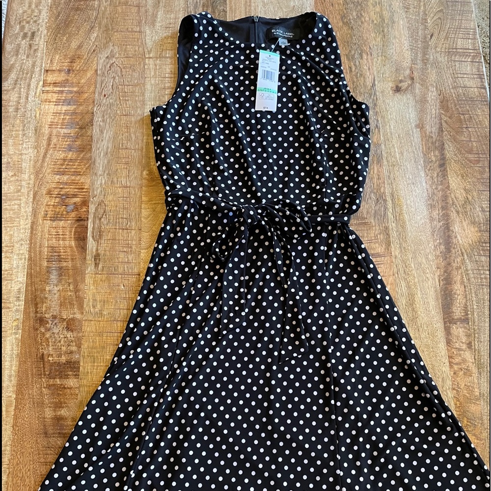Flowy A line dress with tie at waist